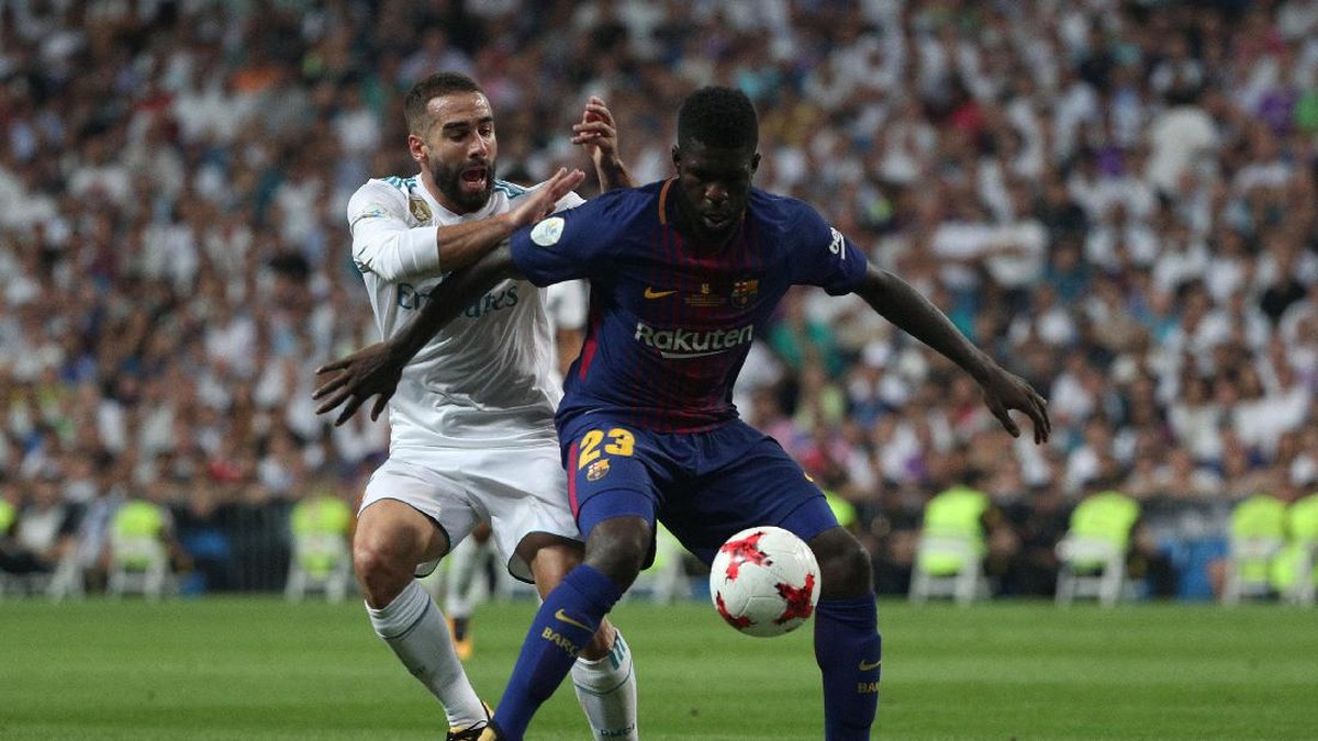 Dani Carvajal saat menghadapi Barcelona (Sergio Perez/Reuters)