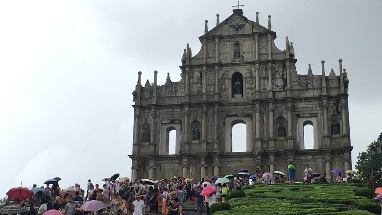 Reruntuhan Gereja St Pauls di Makau (Aji Bagoes Risang/detikTravel)