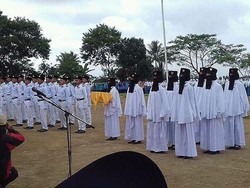 Viral, Foto Anggota Paskibraka Bercadar dari SMK di Tasikmalaya