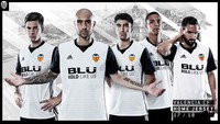 Valencia didukung Adidas di musim depan. Warna dasar jersey masih putih, dengan paduan lengan hitam. (Foto: Istimewa)