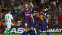 Tiga menit kemudian giliran Sergi Roberto yang bikin gol setelah memanfaatkan operan dari Deulofeu. (Foto: Sergio Perez/REUTERS)