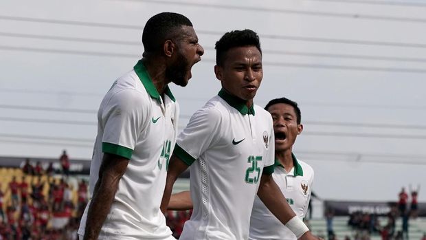 Marinus mencetak gol tunggal Indonesia ke gawang Timor Leste