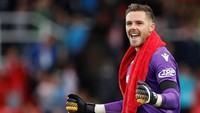 Jack Butland menjadi salah satu kunci kemenangan Stoke City atas Arsenal dengan skor akhir 1-0. Dia mencatatkan enam kali penyelamatan. (Foto: Carl Recine/Reuters)