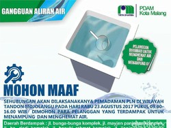 Listrik Padam, Pasokan Air PDAM  25 Kawasan di Kota Malang Mati