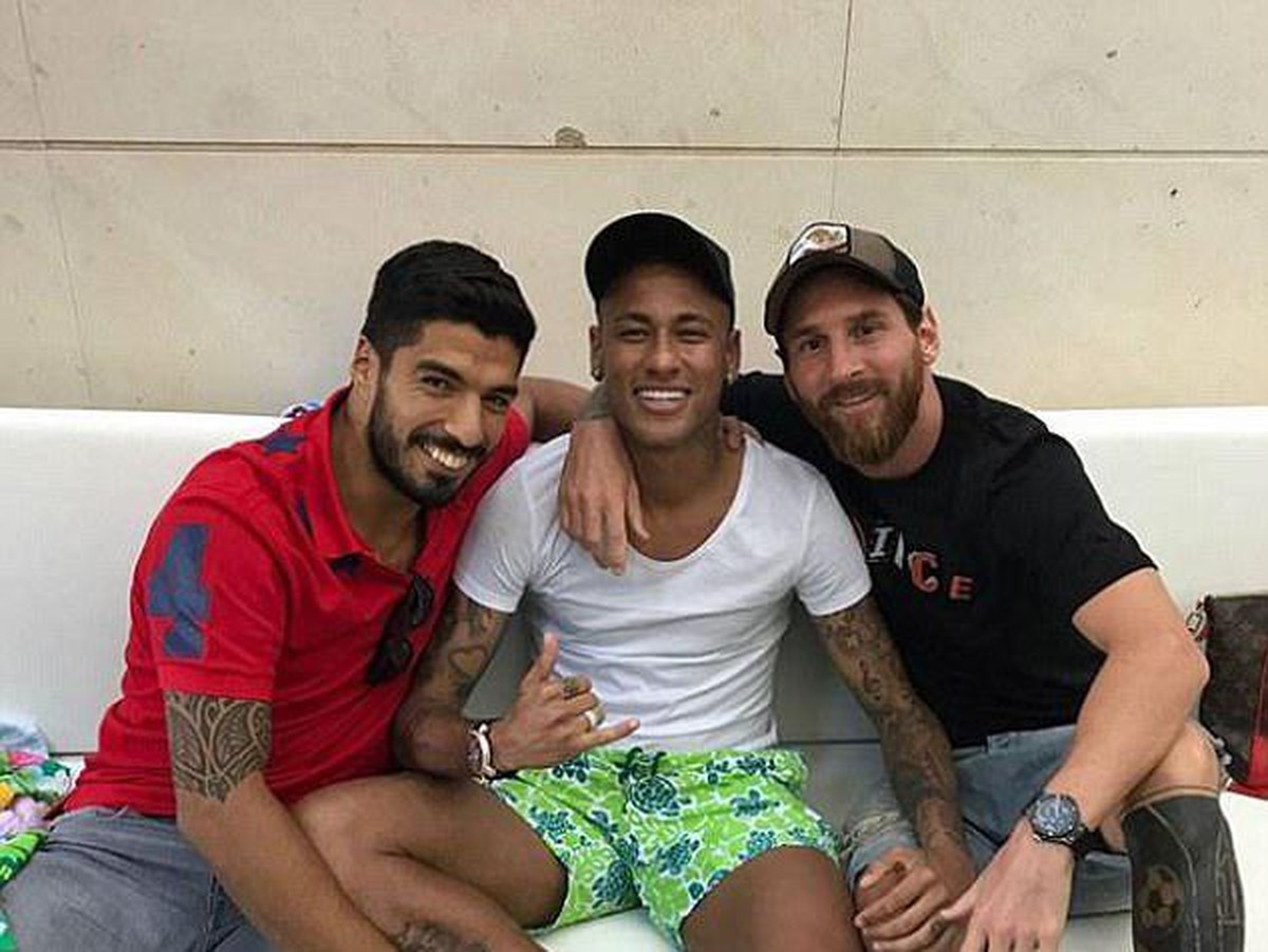Neymar, Messi, dan Suarez (Instagram @neymarjr)