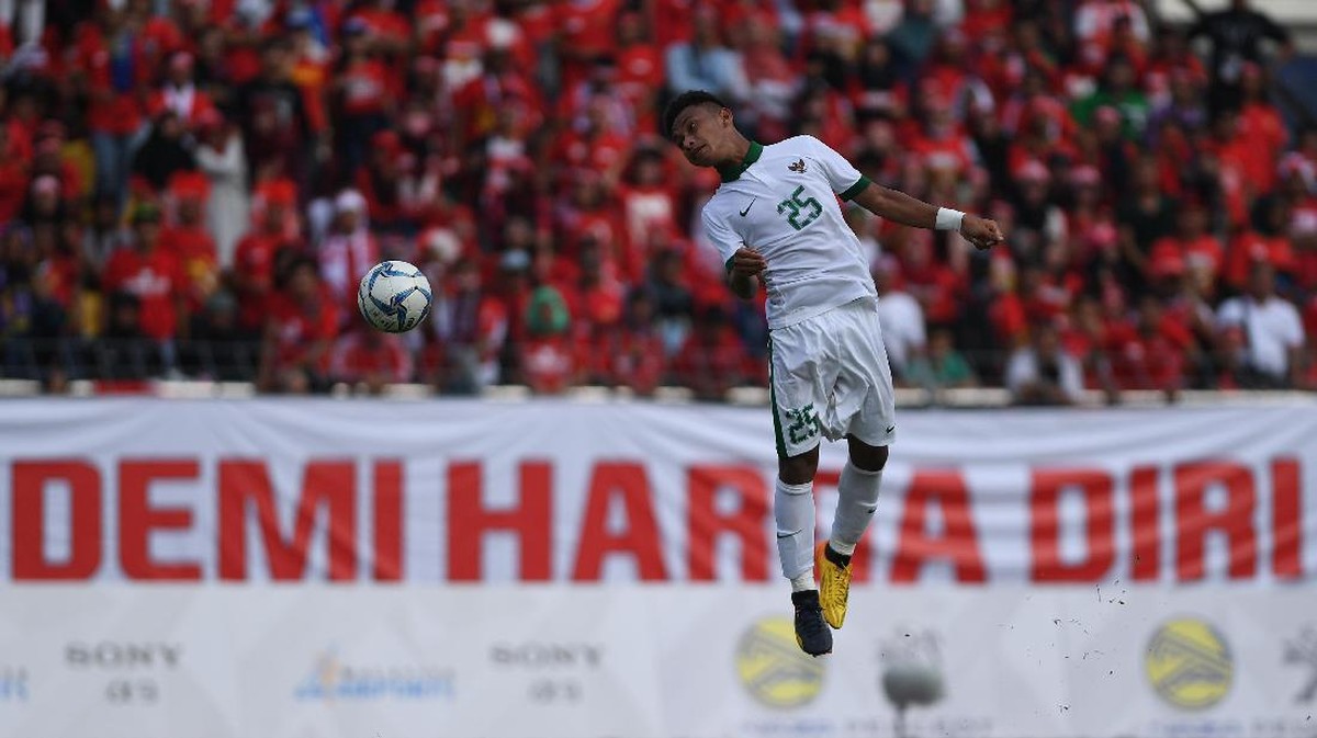 Osvaldo Hay, salah satu pemain Timnas di SEA Games 2017 Kuala Lumpur. (Sigid Kurniawan/Antara Foto)
