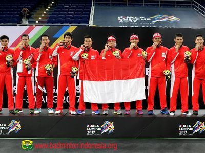 Indonesia Pertahankan Medali Emas Bulutangkis Beregu Putra