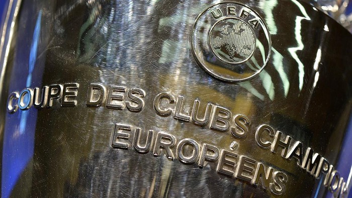 NYON, SWITZERLAND - JULY 18:  A detail of the UEFA Champions League trophy is seen as it is prepared for the UEFA 2014/15 Champions League third qualifying rounds draw at the UEFA headquarters, The House of European Football, on July 18, 2014 in Nyon, Switzerland.  (Photo by Harold Cunningham/Getty Images for UEFA)