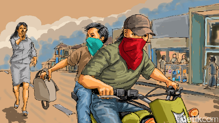 Ilustrasi kejahatan penjambretan.