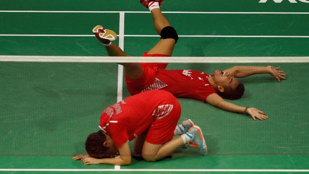Tontowi Ahmad/Liliyana Natsir meraih juara dunia BWF 2017. (