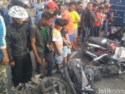Kecelakaan Beruntun, Truk Tabrak Motor, Mobil dan Warung di Semarang