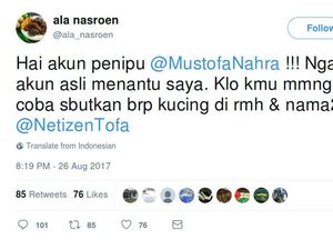 Saat Mertua Mustofa Asli Tantang Akun @MustofaNahra soal Kucing Saat Mertua Mustofa Asli Tantang Akun @MustofaNahra soal Kucing