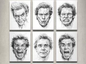 Seniman Pengidap Disleksia Bikin Goresan Scribble Jim Carrey