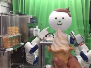 Beli Es Krim di Gerai Ini, Akan Dilayani Langsung Oleh Robot Berwajah Imut