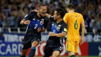 Jepang jadi tim Asia kedua yang lolos ke putaran final Piala Dunia 2018 Agustus lalu usai mengalahkan Australia 2-0. Ini adalah penampilan keenam beruntun Jepang di Piala Dunia (Toru Hanai/Reuters)