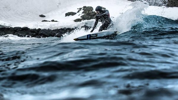 Foto: Orang Pertama yang Berani Surfing di Kutub Selatan