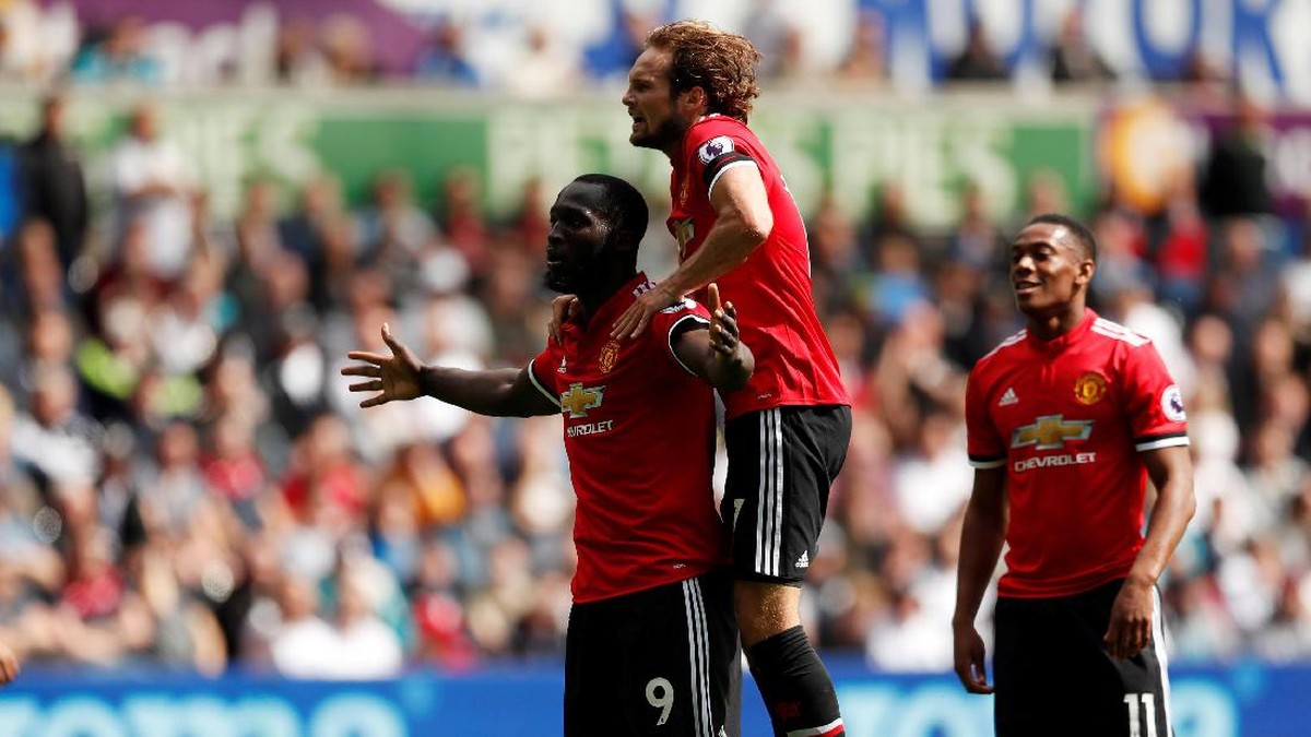MU saat laga tandang di markas Swansea City musim ini (Foto: Andrew Boyers/Action Images via Reuters)