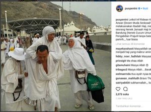 Salut! Letkol Ridwan Gendong Nenek 96 Tahun Saat Berhaji