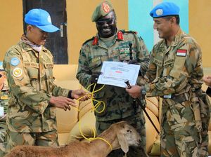 Indobatt Kurban 40 Kambing dan Domba di Sudan