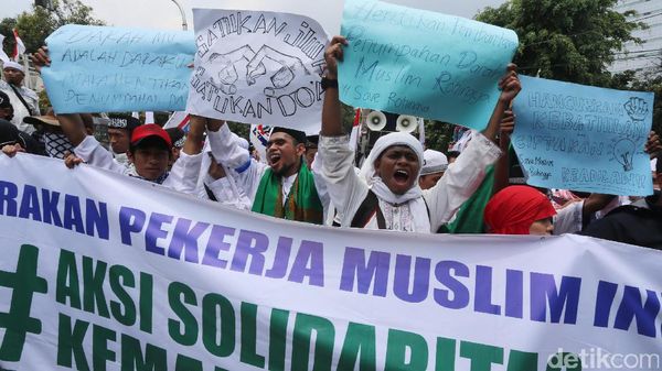Kedubes Myanmar Banjir Pendemo