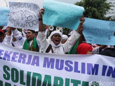 Kedubes Myanmar Banjir Pendemo
