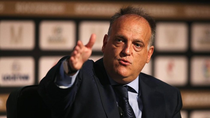 Javier Tebas Presiden La Liga MANCHESTER, ENGLAND - SEPTEMBER 06: Javier Tebas, La Liga President talks during day 3 of the Soccerex Global Convention at Manchester Central Convention Complex on September 6, 2017 in Manchester, England. (Photo by Jan Kruger/Getty Images for Soccerex)