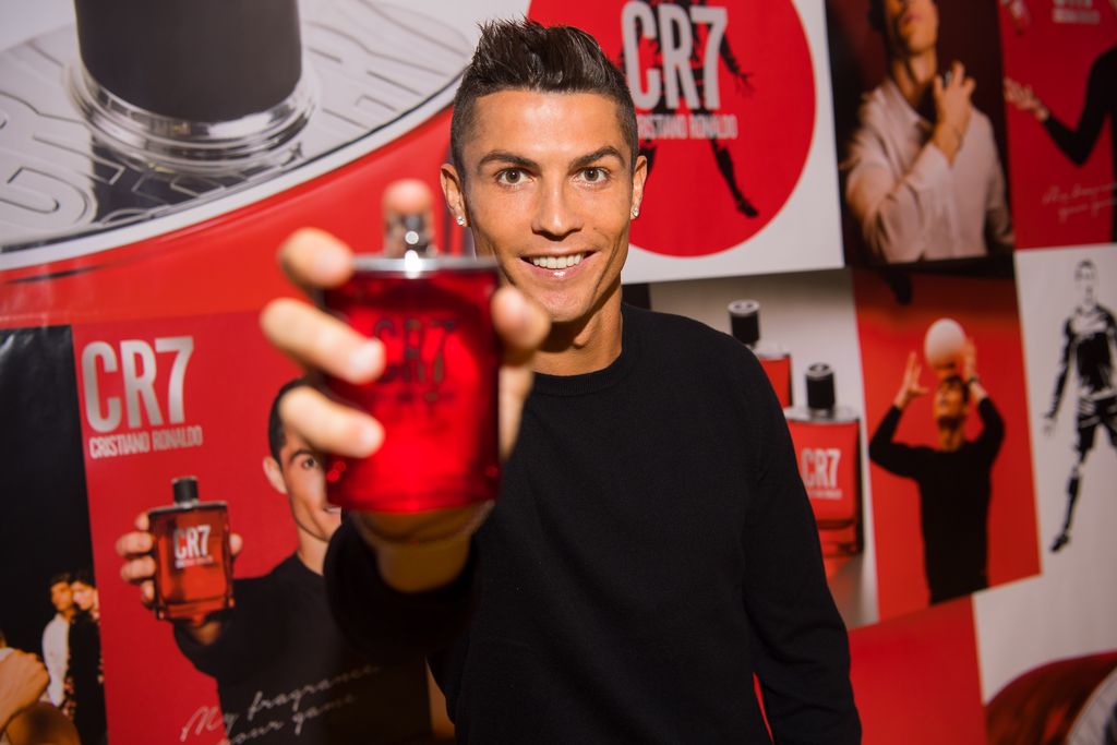 MADRID, SPAIN - SEPTEMBER 07:  Crisitiano Ronaldo celebrates the launch of his new fragrance CR7 on September 7, 2017 in Madrid, Spain.  (Photo by David Ramos/Getty Images for CR7)
