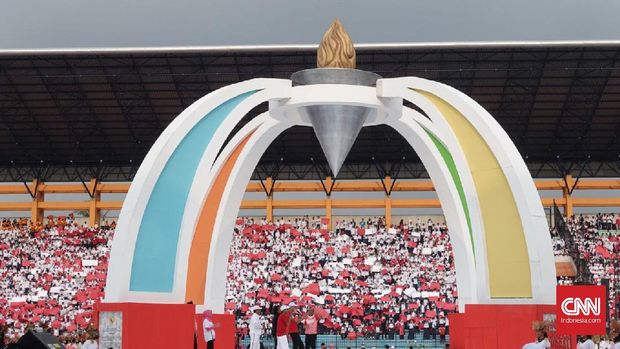 Suasana peringatan Haornas berlangsung meriah.