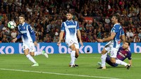 Bagi Messi, hat-trick kali ini juga merupakan yang ke-47 di sepanjang kariernya baik di timnas Argentina maupun Barcelona. (Foto: Albert Gea/Reuters)