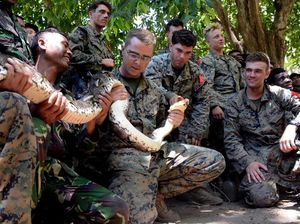 Tentara AS Belajar Bertahan Hidup di Hutan dari Marinir Indonesia Tentara AS Belajar Bertahan Hidup di Hutan dari Marinir Indonesia