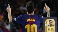 Pemain dengan rating tertinggi nomor dua adalah Lionel Messi dengan rating 93. Perbedaan atribut Messi di FIFA 17 dan FIFA 18 hanya Dribbling -1. (REUTERS/Albert Gea)