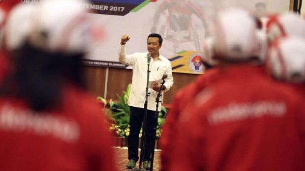 Imam Nahrawi sambut gembira kemenangan Timnas Indonesia U-19 atas Brunei Darussalam.
