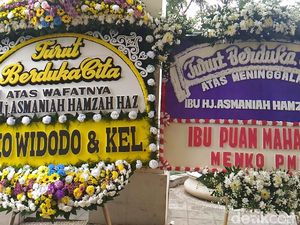 Karangan Bunga dari Jokowi hingga Habibie untuk Istri Hamzah Haz