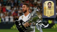 Berada di posisi tujuh adalah Sergio Ramos, yang juga punya total rating 90. Dibanding FIFA 17, Ramos mengalami update sebagai berikut: Pace -2, Dribbling +2, Defending +1, Passing +1. (REUTERS/Javier Barbancho)