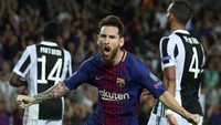 Messi langsung merayakan golnya itu dengan penuh semangat. Foto: Albert Gea/Reuters