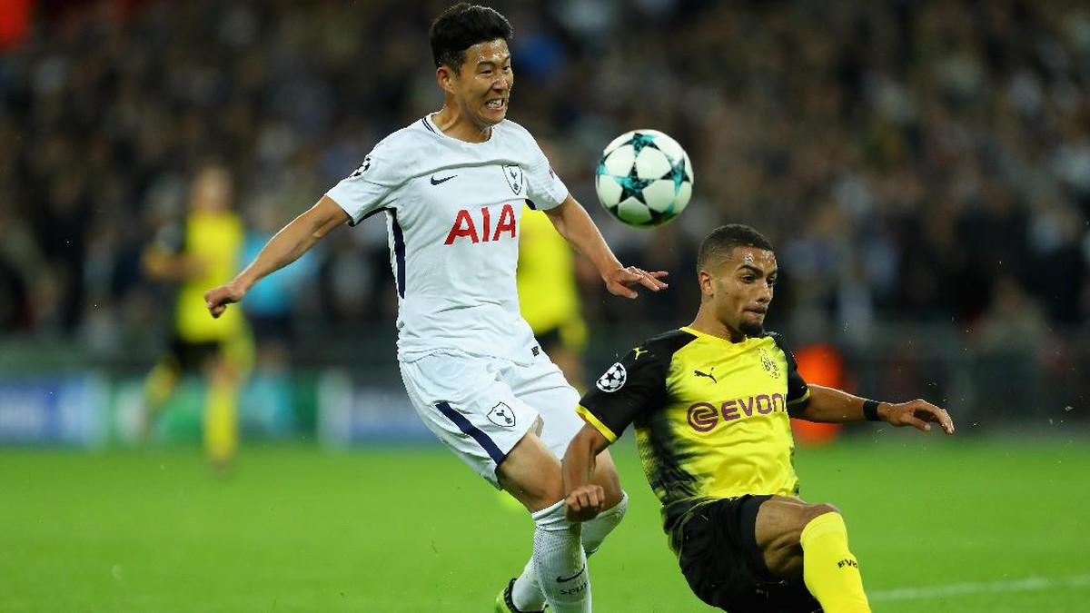 Son Heung-min rajin bikin gol ke gawang Borussia Dortmund (Foto: Warren Little/Getty Images)