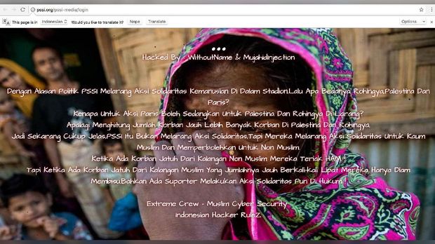 Situs PSSI Dibajak Usai Sanksi 'Save Rohingya' Persib - Uzone Situs PSSI Dibajak Usai Sanksi 'Save Rohingya' Persib - Uzone