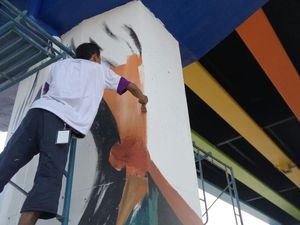 Flyover Arjosari Malang Bersolek, Berhias Warna-warni Mural