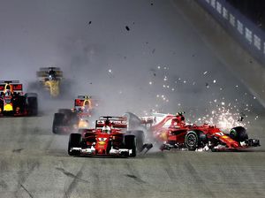 Insiden Duo Ferrari Selepas Start Muluskan Hamilton Finis Terdepan