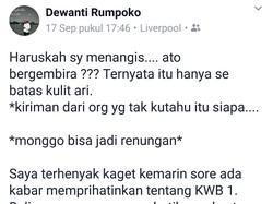 Haruskah Saya Menangis, Status FB Istri Wali Kota Batu