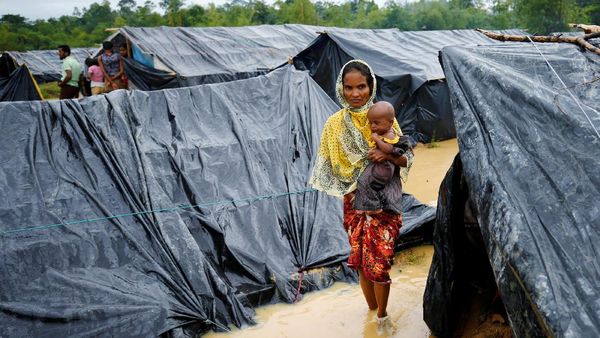 Kasihan, Tenda Pengungsi Rohingya Kebanjiran