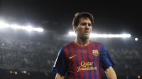 Tahun 2012 ditandai Messi dengan capaian personal yang luar biasa. Dia menyudahi musim 2011/2012 dengan 73 gol dari 60 pertandingan. Terbanyak sepanjang kariernya. (David Ramos/Getty Images)