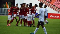 Sutan Zico melengkapi hat-trick-nya melalui gol ketiga saat pertandingan sudah memasuki menit ke-89. Zico memastikan Indonesia menang 3-1. Foto: dok. PSSI