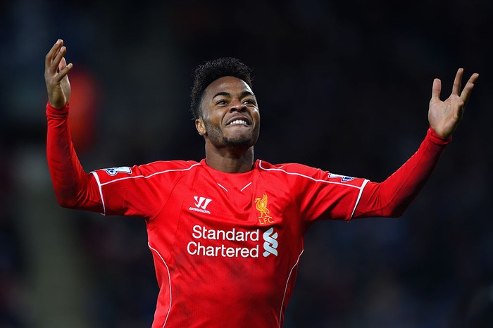 Raheem Sterling, Golden Boy 2014 LEICESTER, ENGLAND - DECEMBER 02: Raheem Sterling of Liverpool reacts uring the Barclays Premier League match between Leicester City and Liverpool at The King Power Stadium on December 2, 2014 in Leicester, England. (Photo by Shaun Botterill/Getty Images)