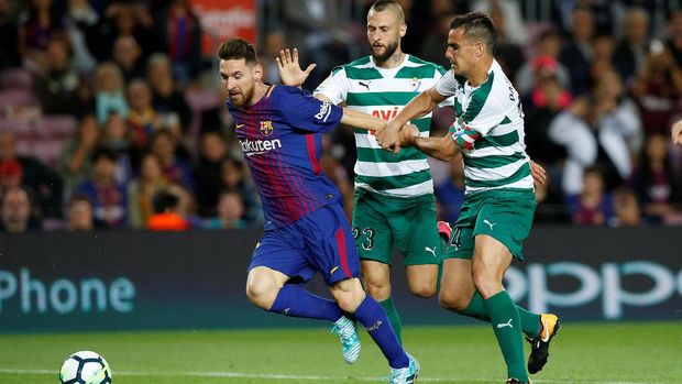 Eibar jadi korban keganasan Lionel Messi di Stadion Camp Nou. (