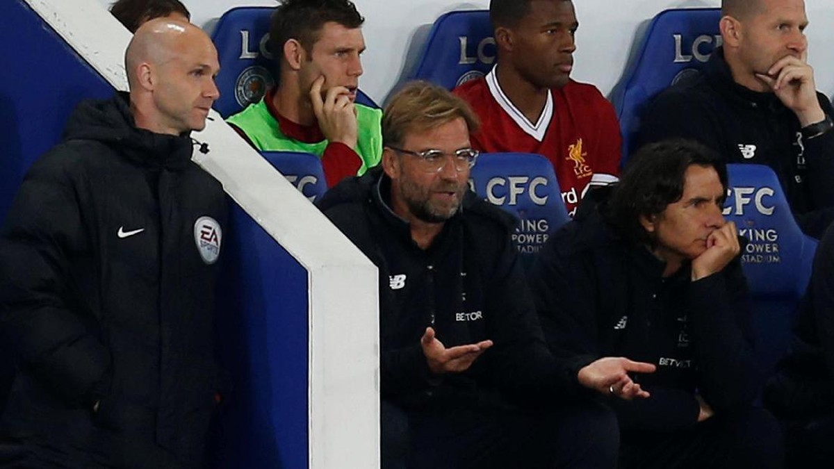 Juergen Klopp saat Liverpool dikalahkan Leicester (Foto: Ed Sykes/Action Images via Reuters)