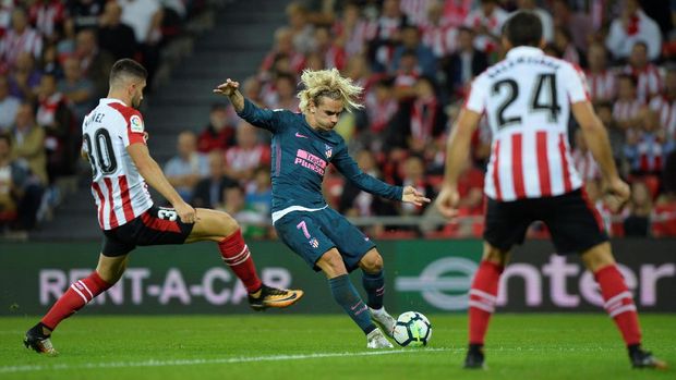 Antoine Griezmann menyumbang satu assist untuk kemenangan Atletico Madrid atas Athletic Bilbao 2-1. (