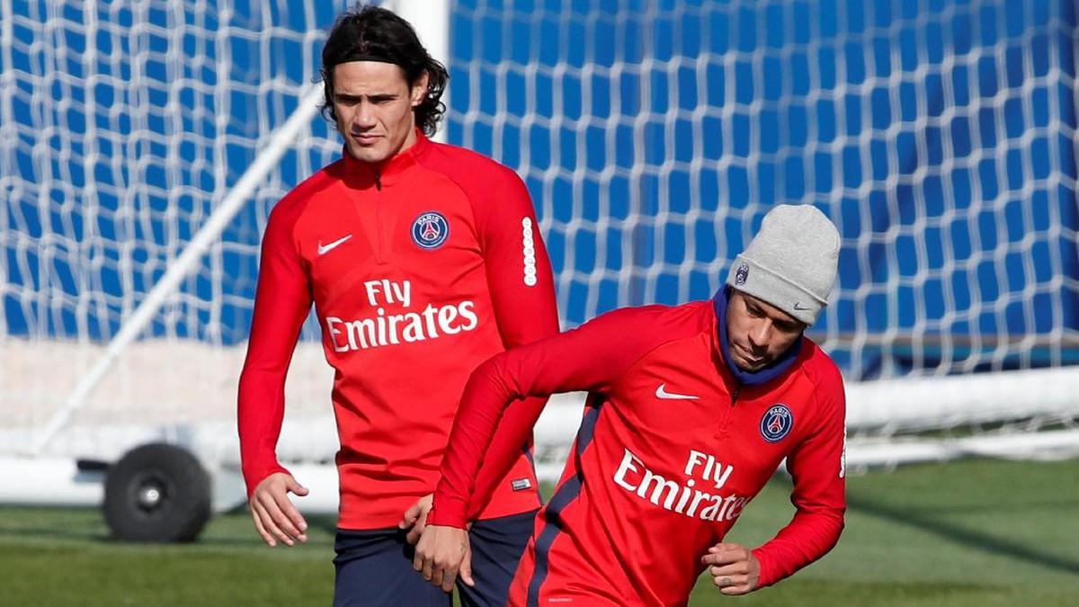 Edinson Cavani dan Neymar (Foto: Benoit Tessier/Reuters)