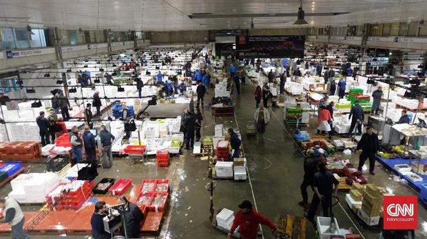 Pasar Ikan Mercabarna mulai sibuk pukul 00.00 waktu setempart