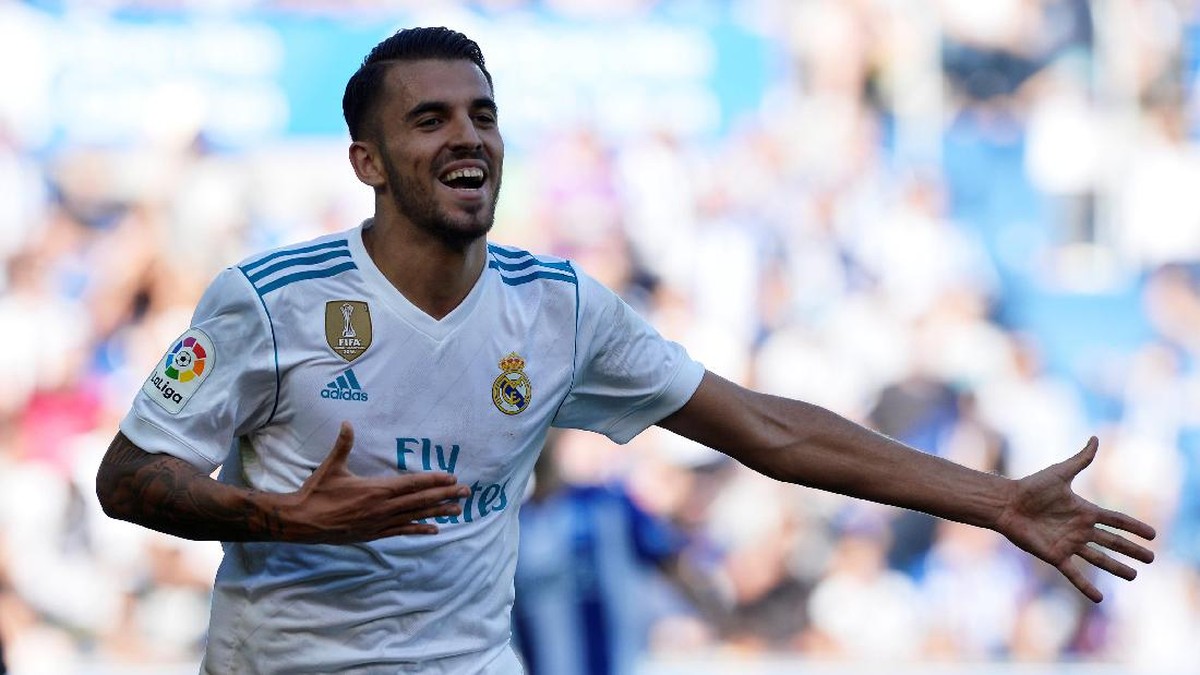 Dani Ceballos saat mencetak gol perdananya untuk Real Madrid (Vincent West/Reuters)